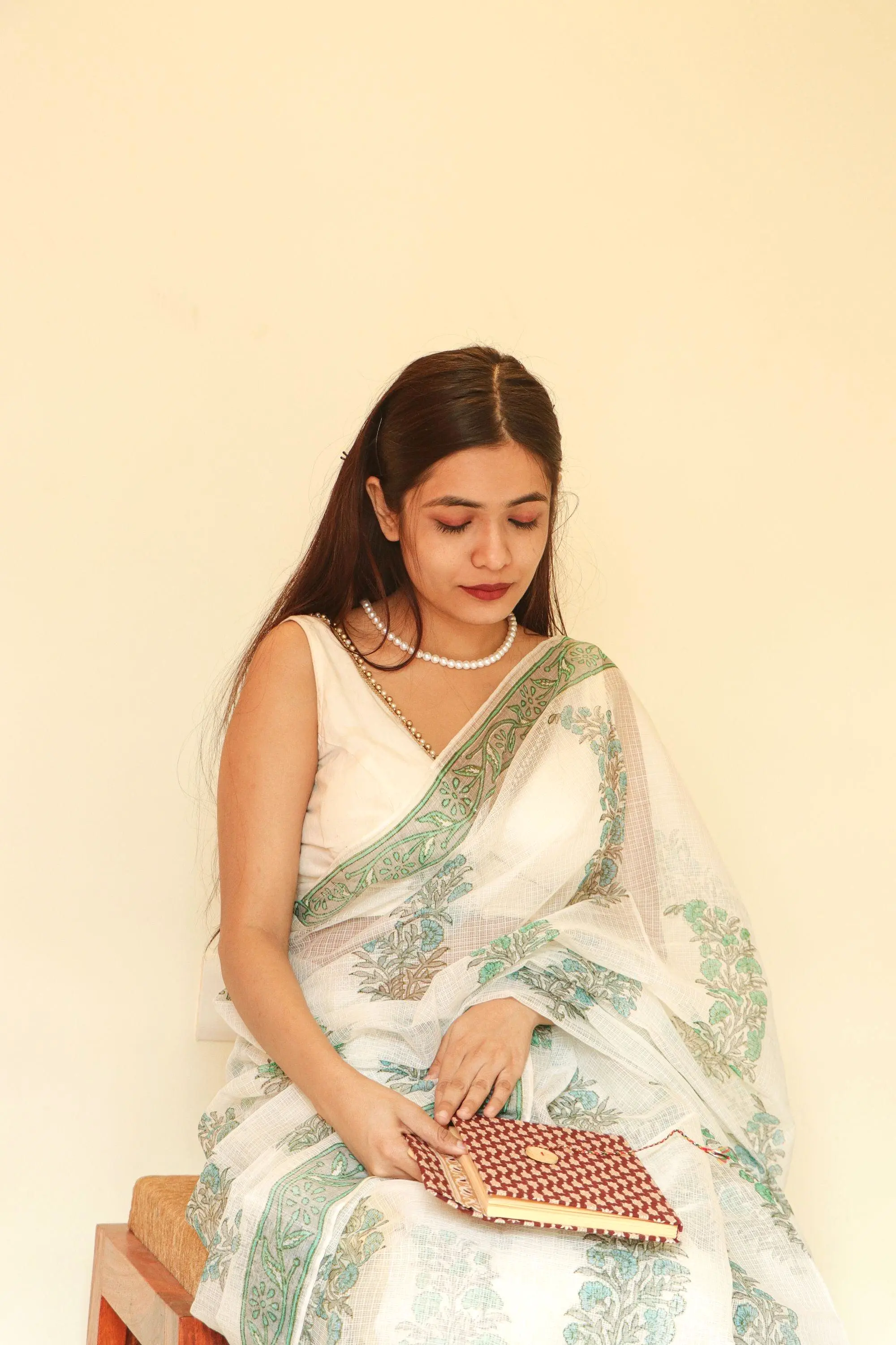 Kaisori Gulmohar Bagh Kota blockprinted saree