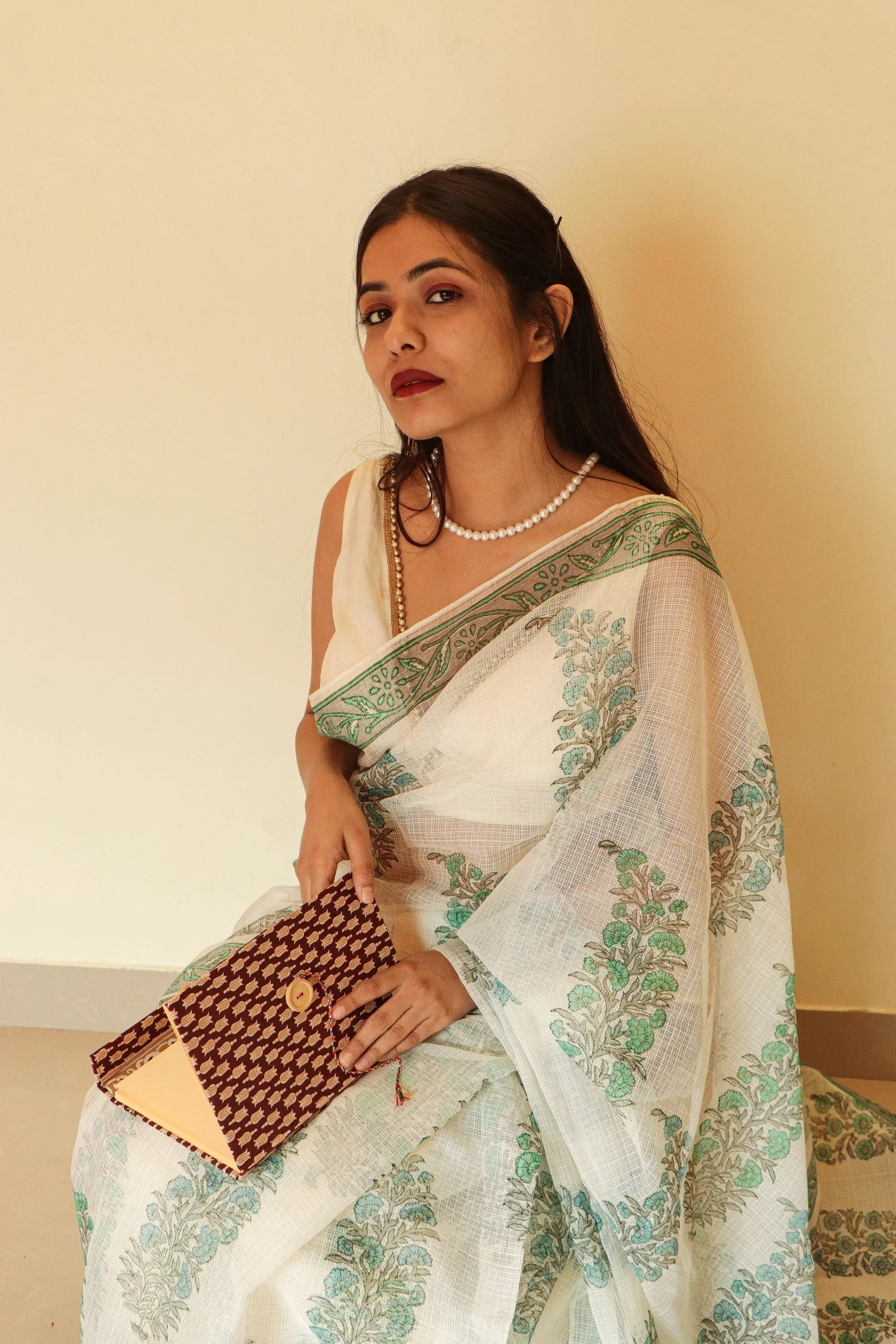 Kaisori Gulmohar Bagh Kota blockprinted saree