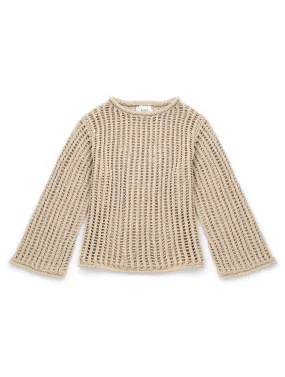 LEILA Open-knit sweater beige