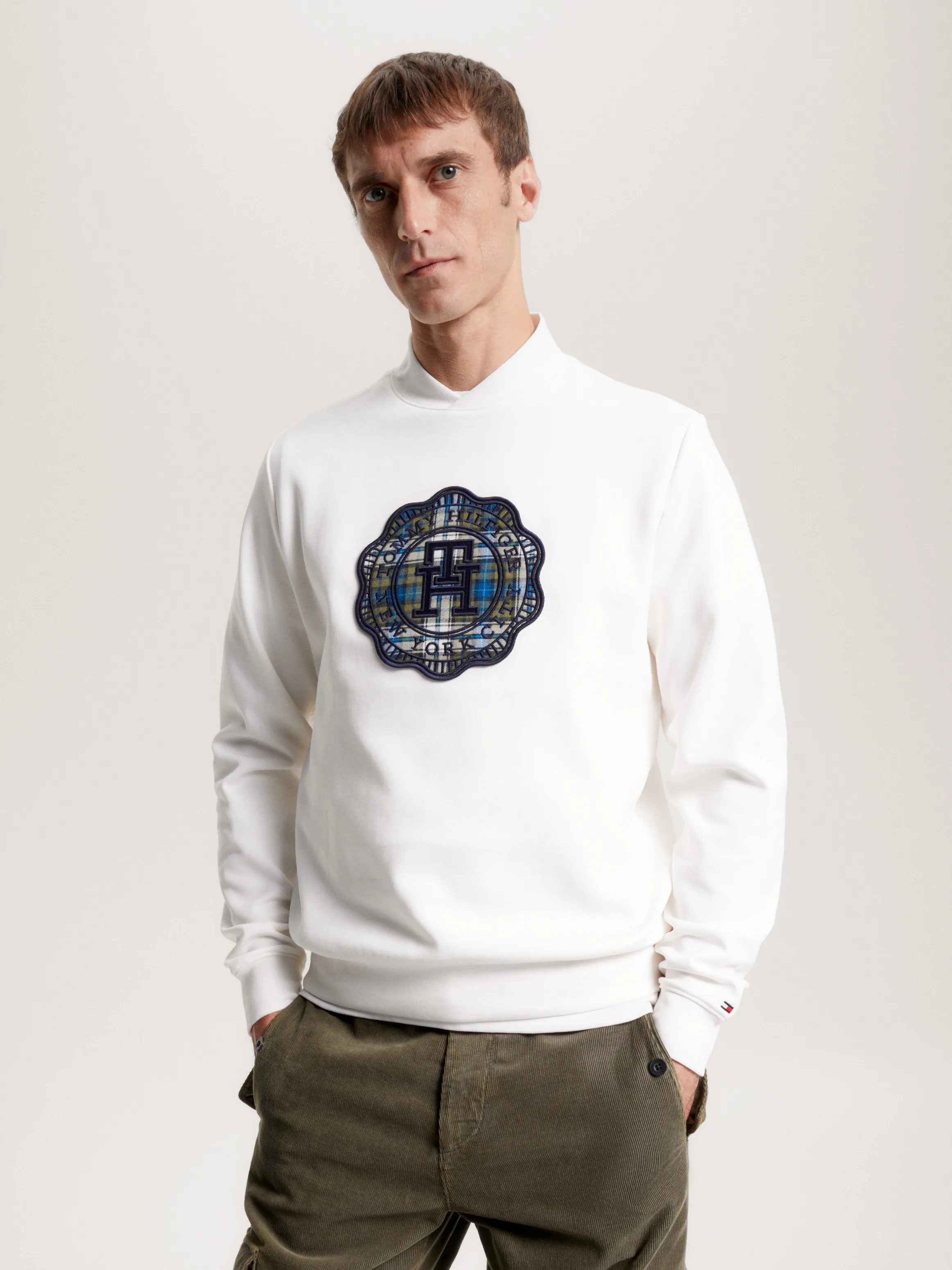 Logo Stamp Applique Baseball Collar Sweatshirt | Sweatshirts & Hoodies | Tommy Hilfiger