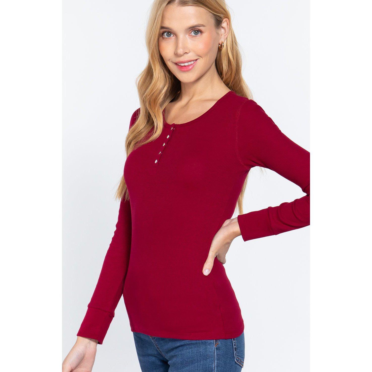 Long Slv Scoop Neck Thermal Top