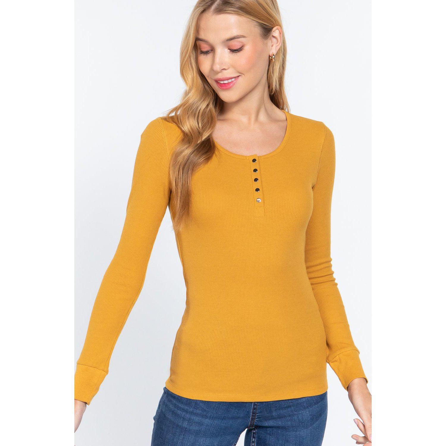 Long Slv Scoop Neck Thermal Top