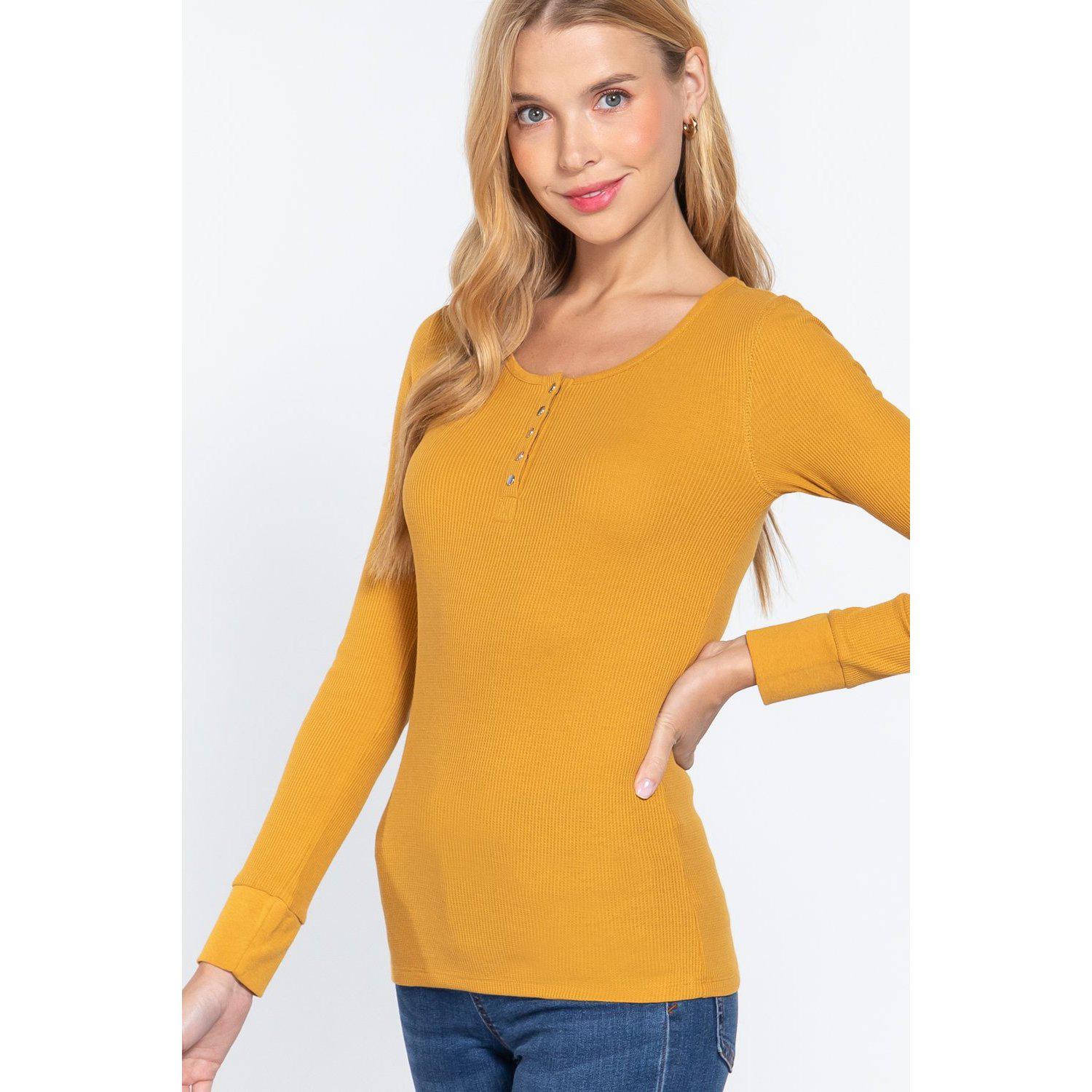 Long Slv Scoop Neck Thermal Top