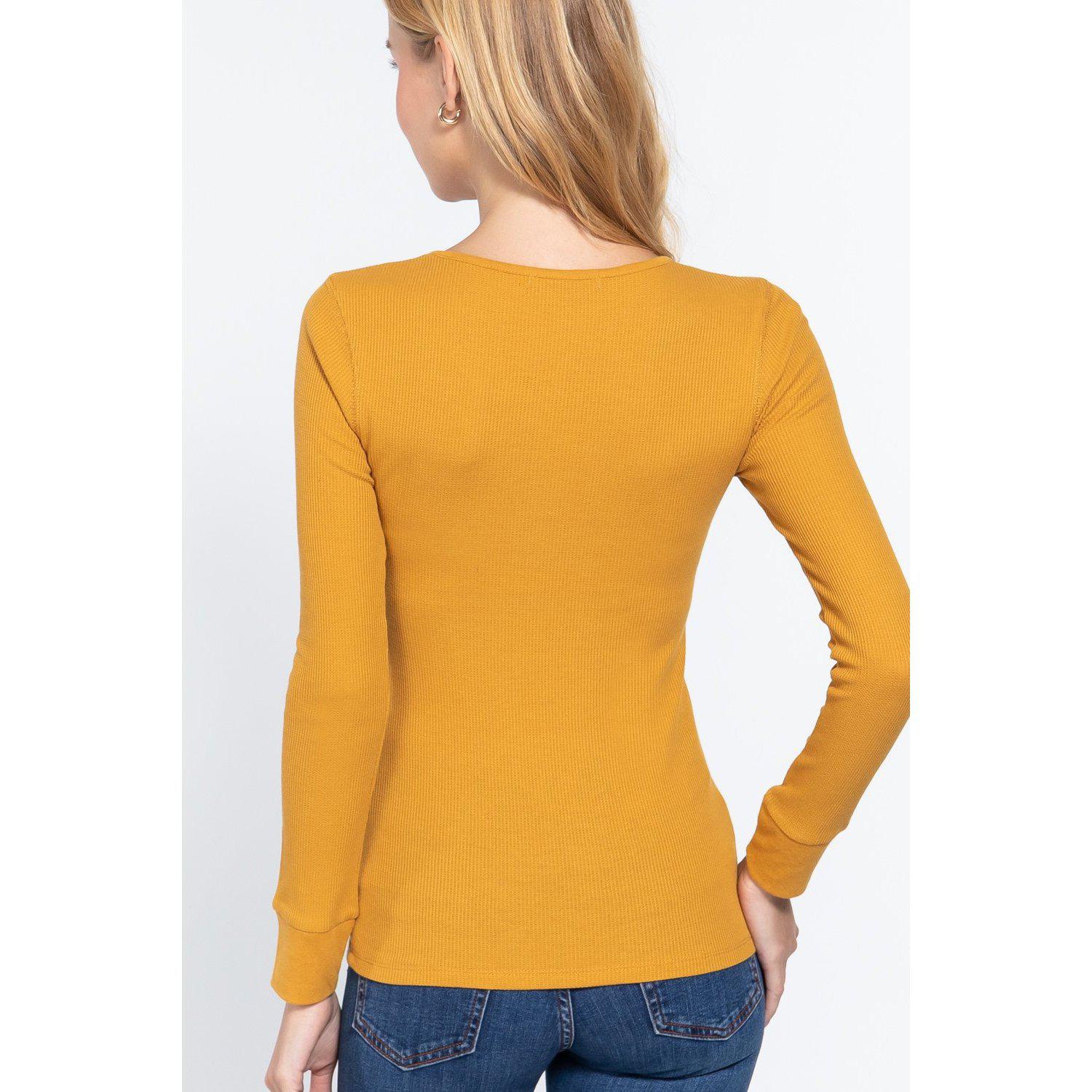 Long Slv Scoop Neck Thermal Top