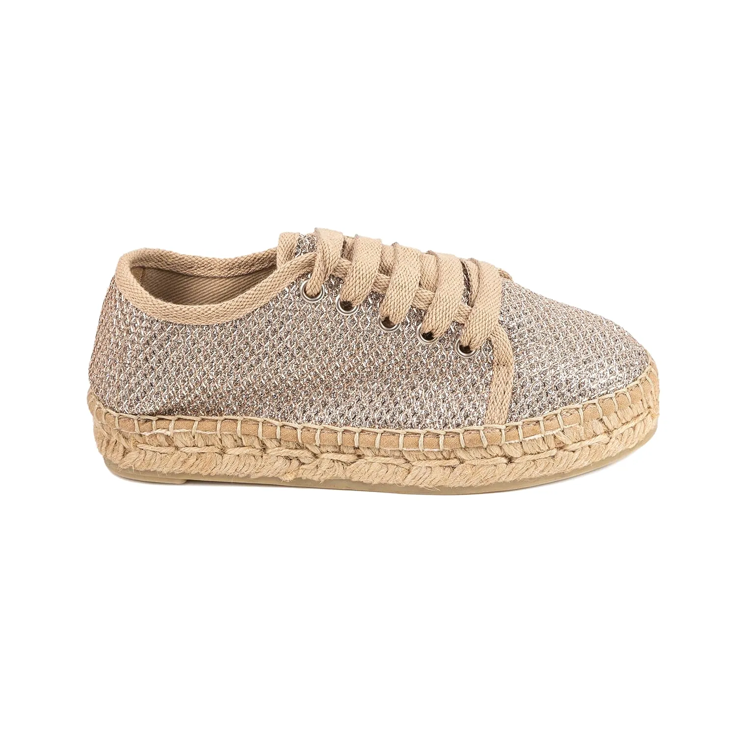 Metallic Cotton Blend Platform Espadrille for kids - Emy-S