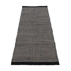 Mona Handwoven Wool and Cotton Black Rug