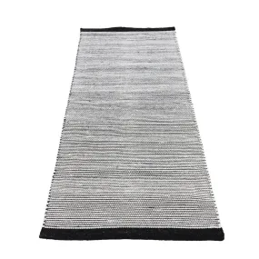 Mona Handwoven Wool and Cotton White/Black Rug