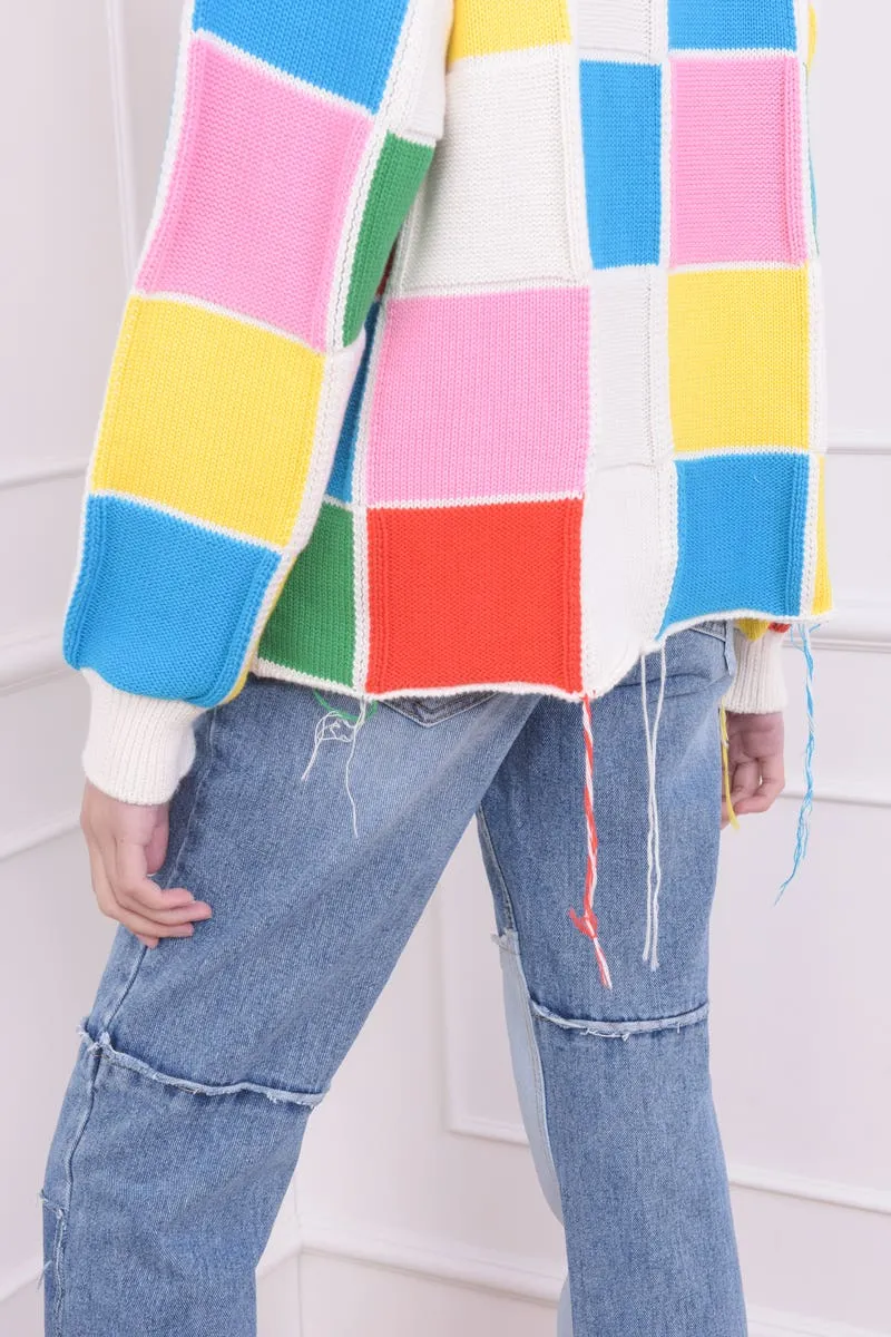 Multicolor Patchwork Sweater