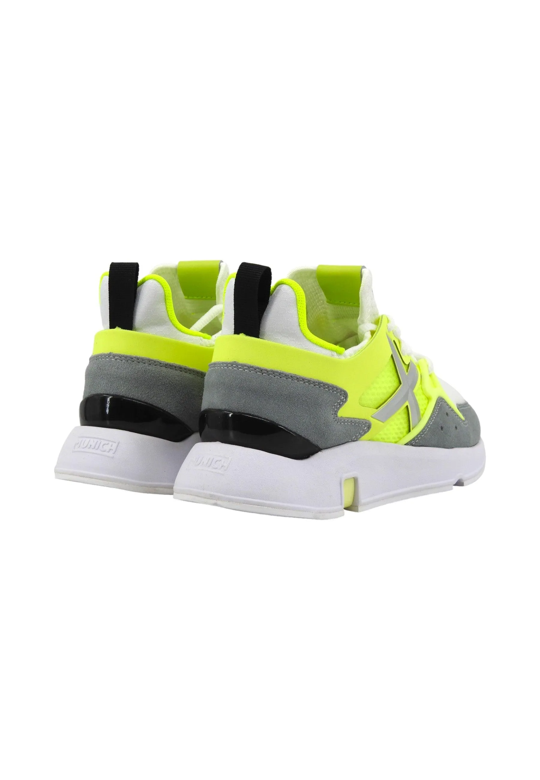 MUNICH Click Women 69 Sneaker Donna White Grey Verde Fluo 4172069