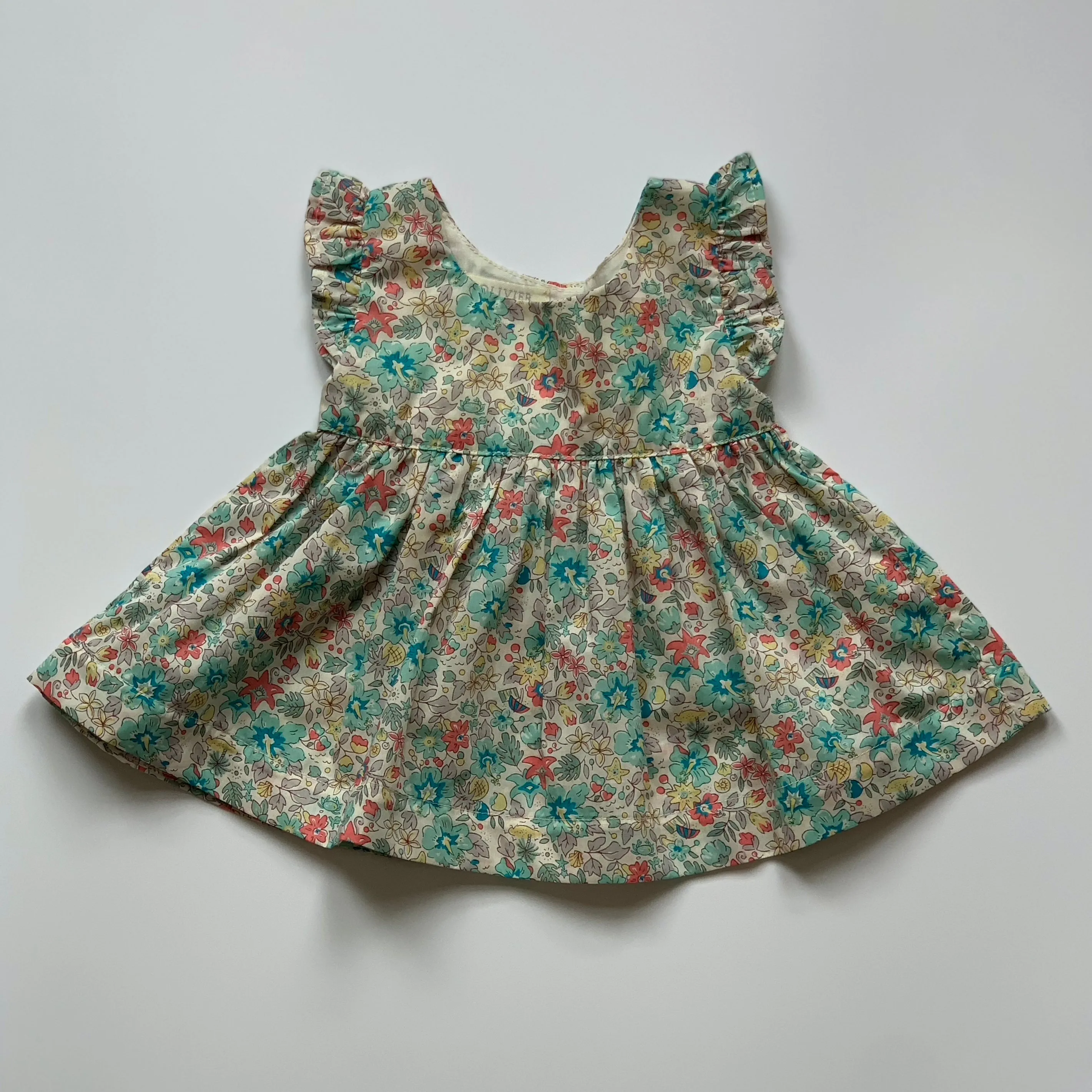 Olivier Baby Turquoise Liberty Print Blouse: 3-6 Months