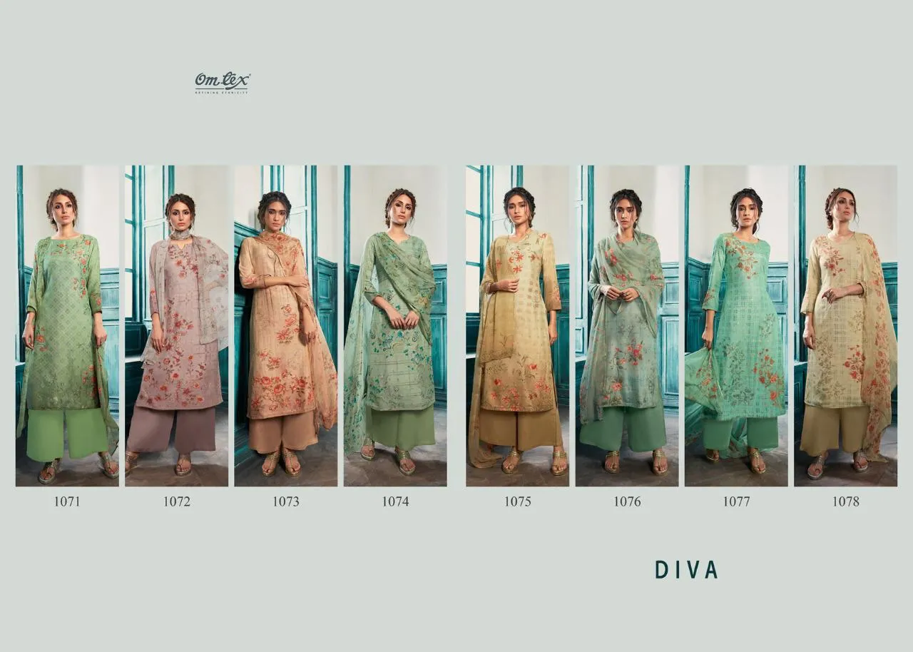 OMTEX PRESENTS DIVA SILK JACQUARD PRINTED DRESS MATERIAL