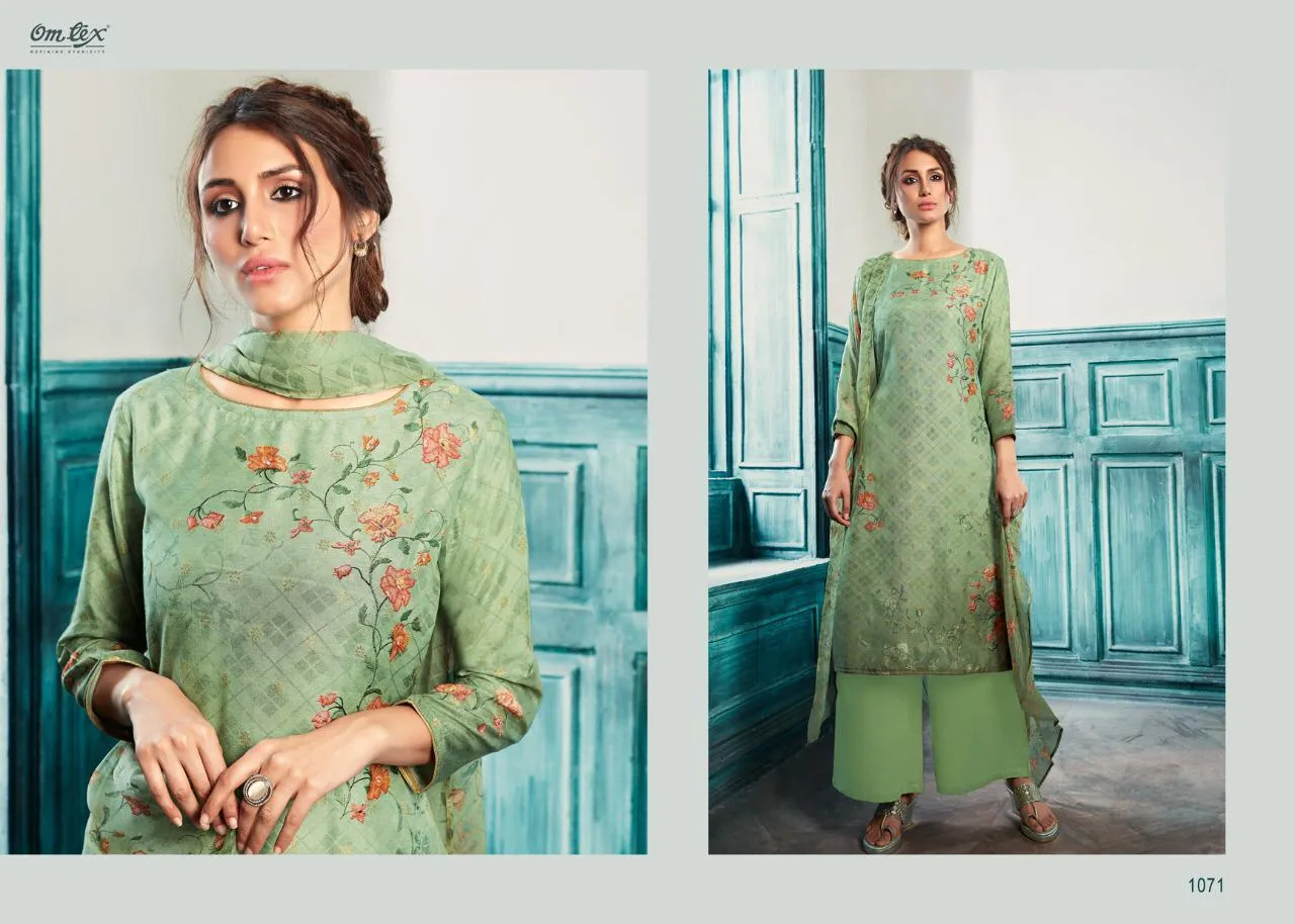 OMTEX PRESENTS DIVA SILK JACQUARD PRINTED DRESS MATERIAL