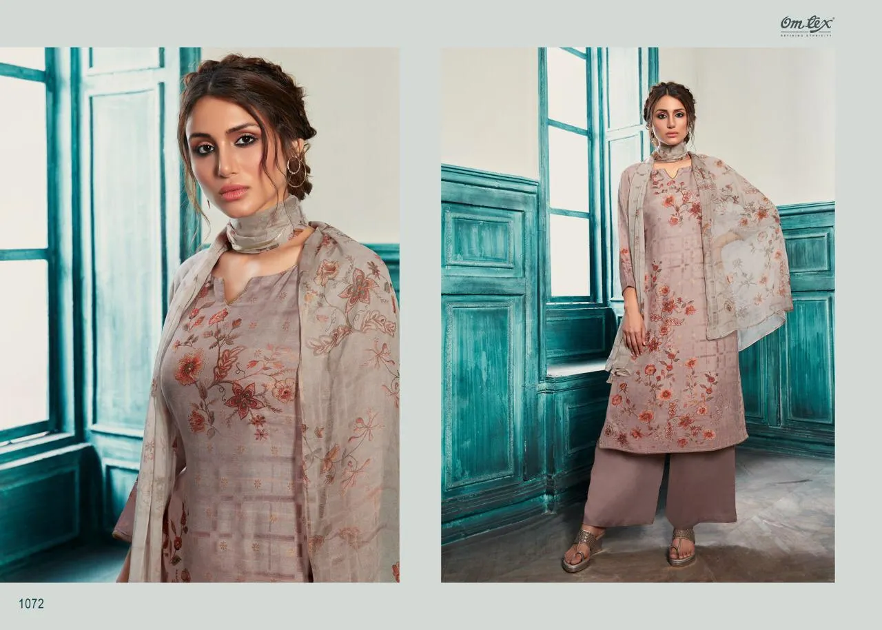 OMTEX PRESENTS DIVA SILK JACQUARD PRINTED DRESS MATERIAL