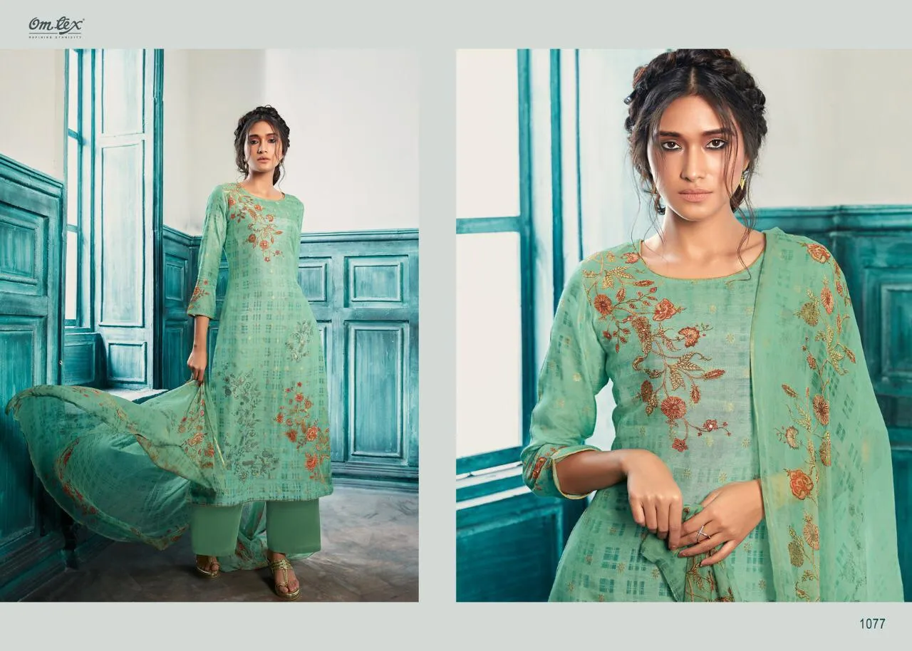 OMTEX PRESENTS DIVA SILK JACQUARD PRINTED DRESS MATERIAL