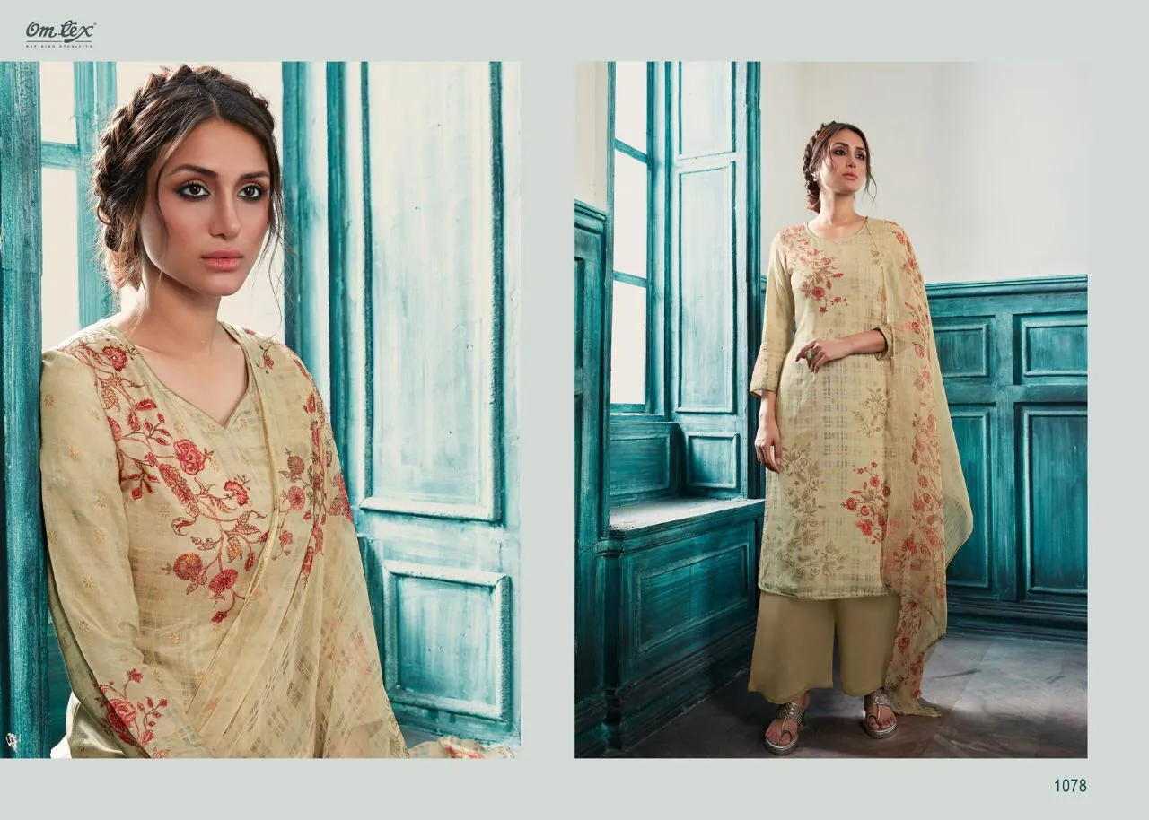 OMTEX PRESENTS DIVA SILK JACQUARD PRINTED DRESS MATERIAL