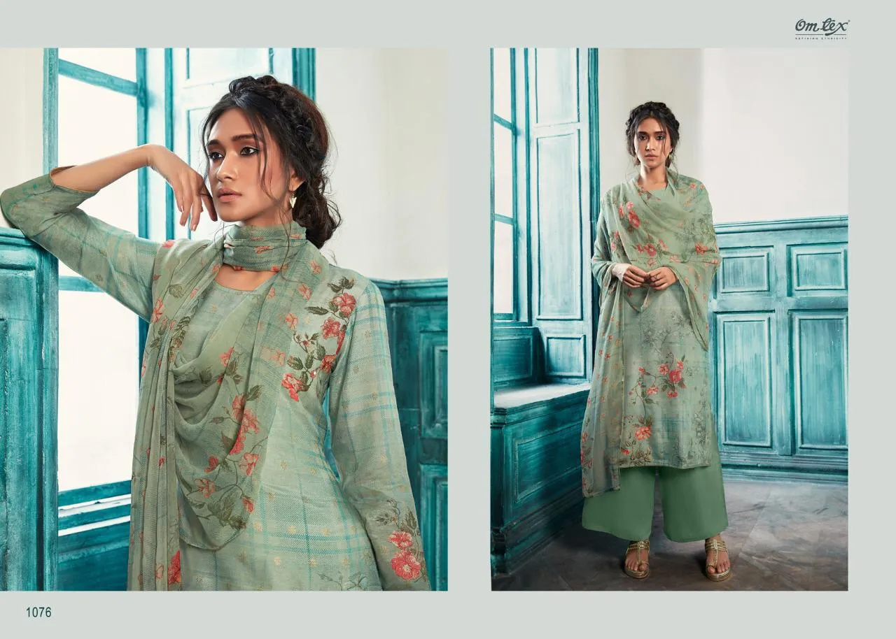 OMTEX PRESENTS DIVA SILK JACQUARD PRINTED DRESS MATERIAL