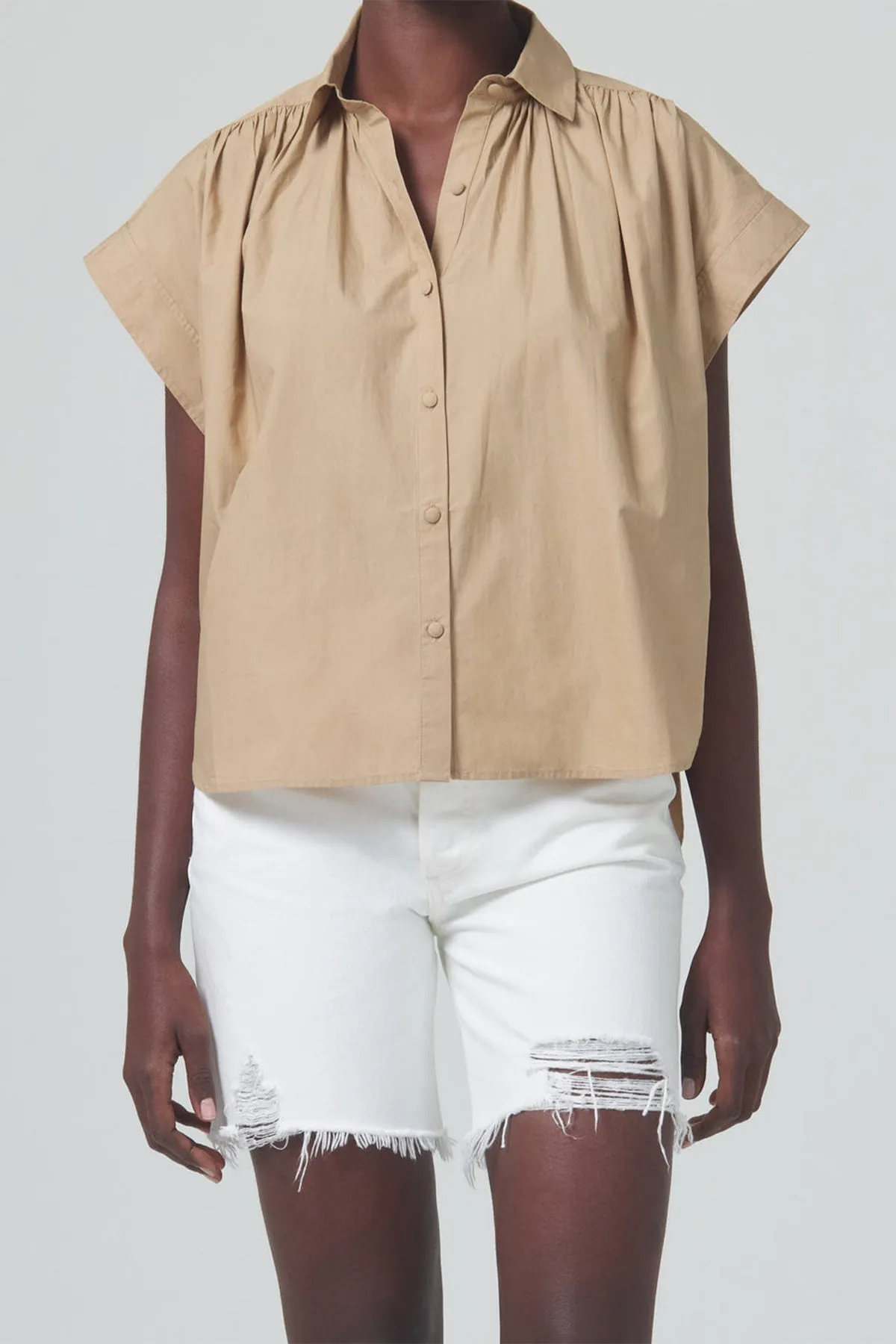 Penny Short Sleeve Blouse in Incense