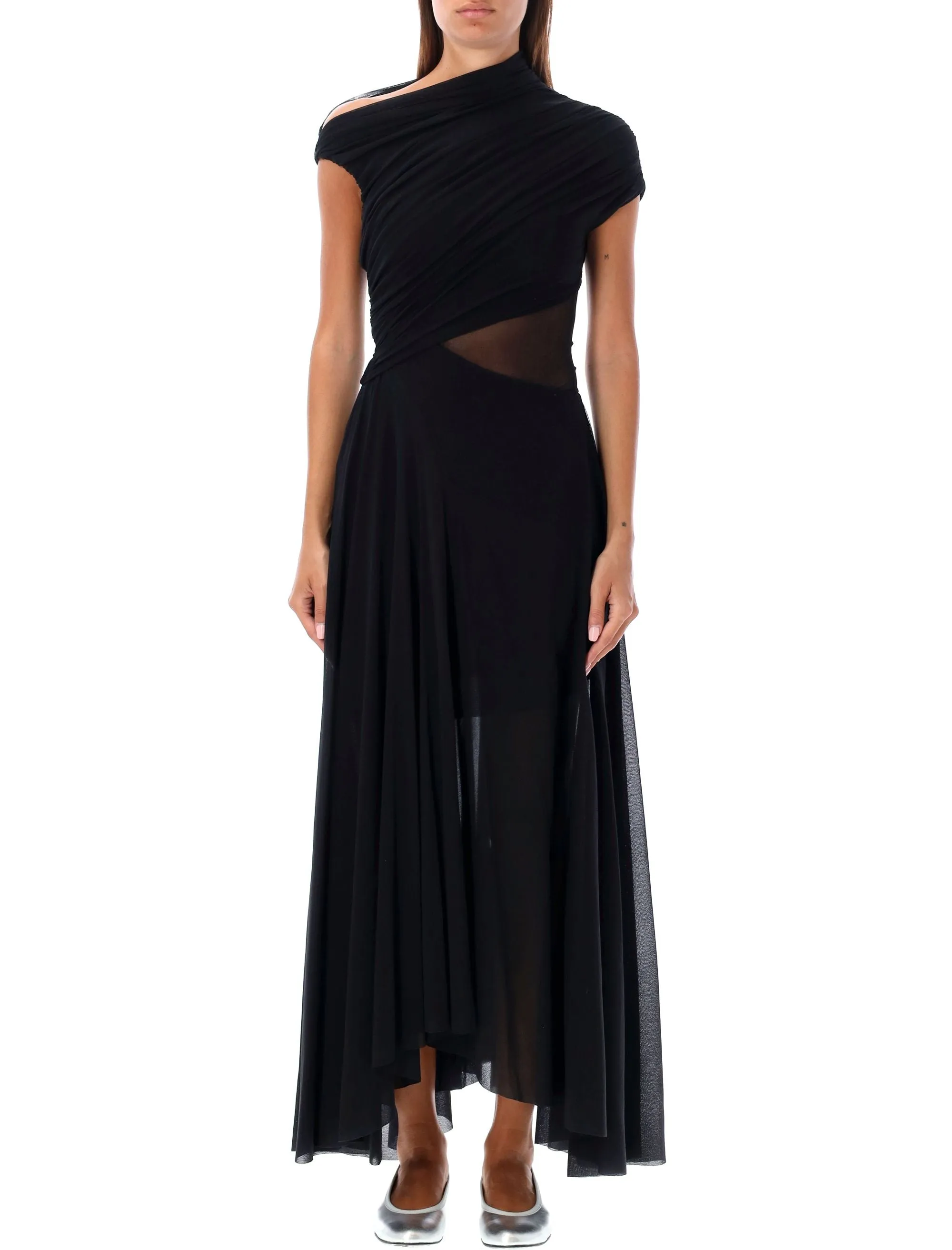 PHILOSOPHY DI LORENZO SERAFINI Elegant Asymmetric Floor-Length Dress