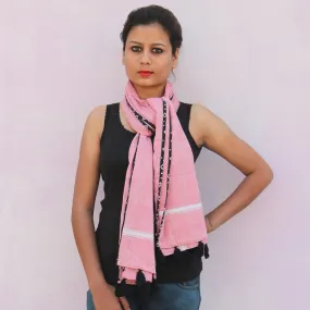 Pink handwoven cotton gamchha stole