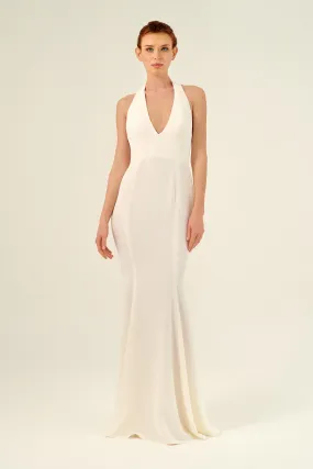 Plunging Neckline Floor-Length Fitted Dress