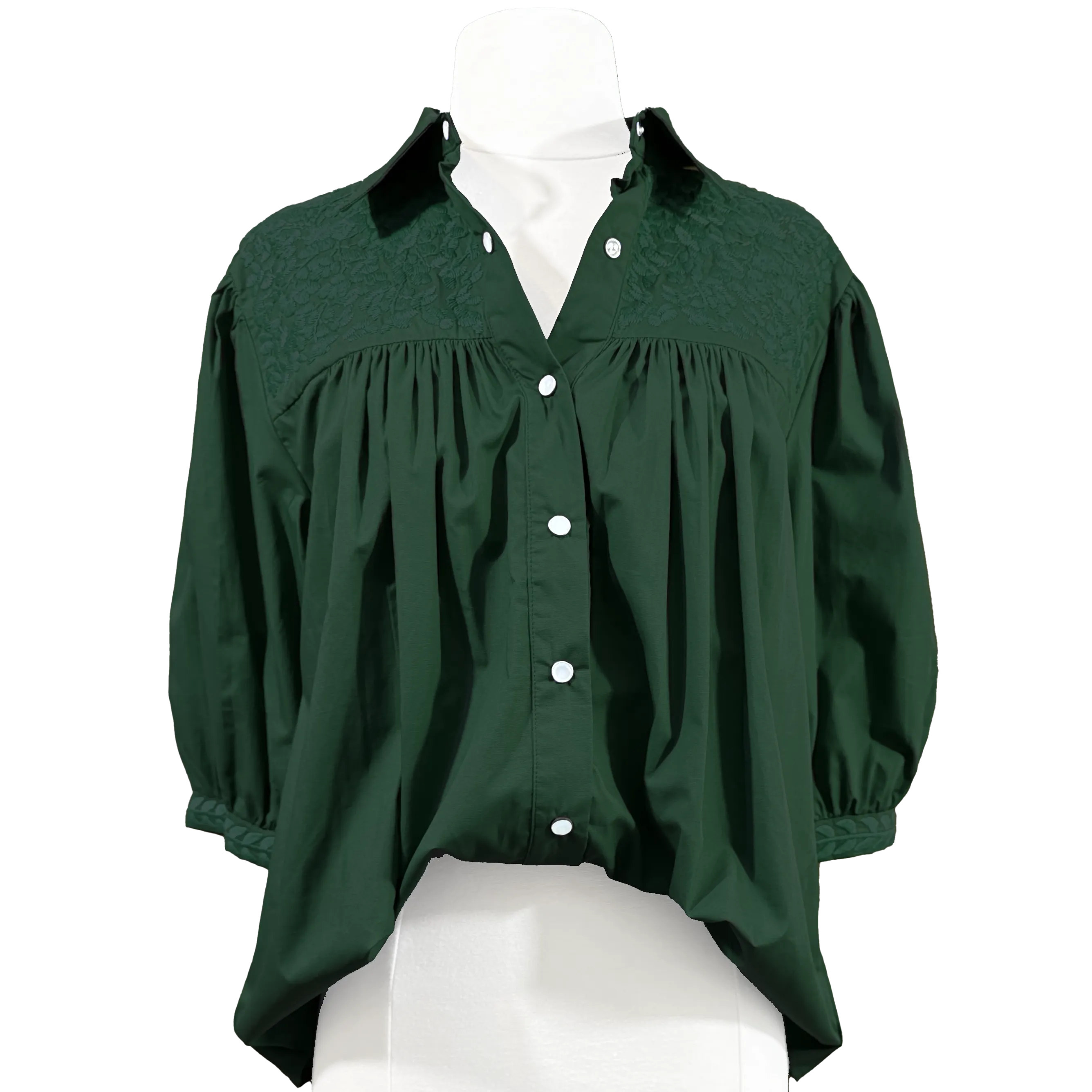 PRE-ORDER: Double Green Cowgirl Blouse (early August ship date)