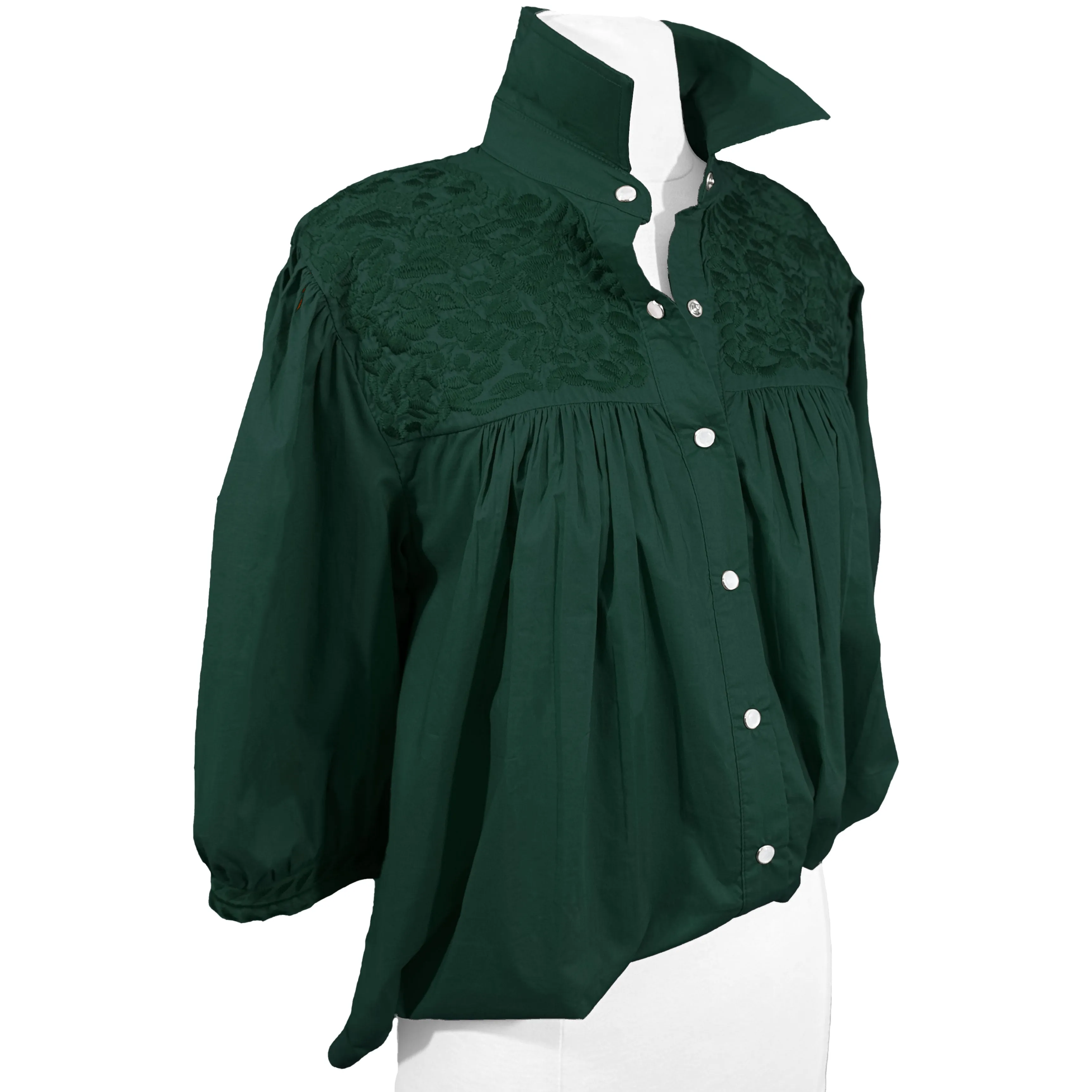 PRE-ORDER: Double Green Cowgirl Blouse (early August ship date)