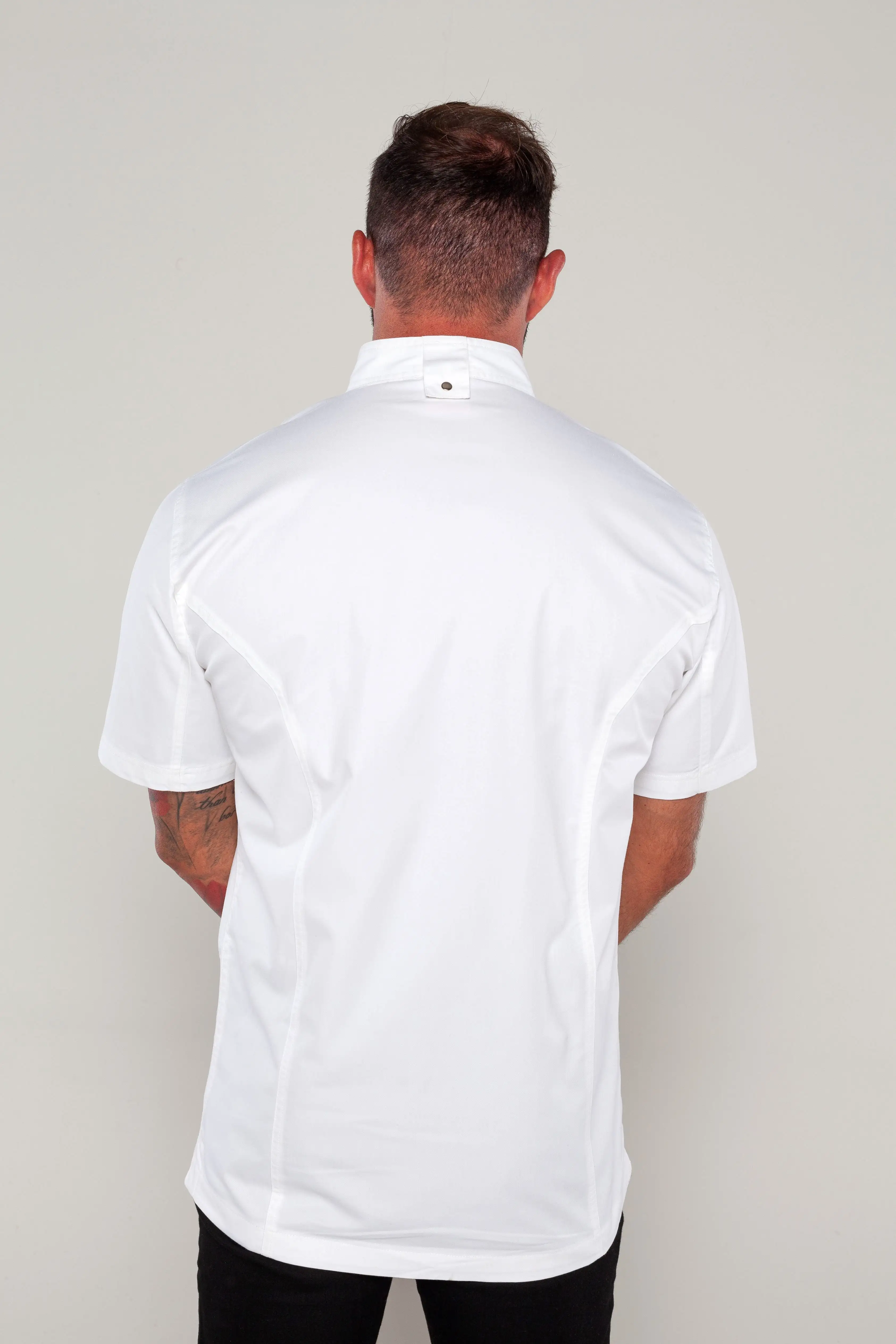 Press Chef jacket white with hand rolled cotton button