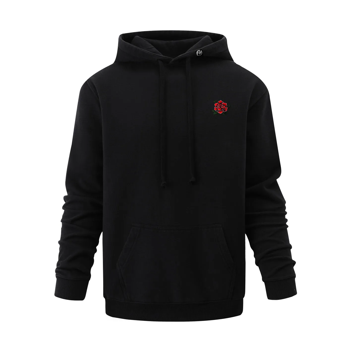 Red Rose Embroidered Hoodie