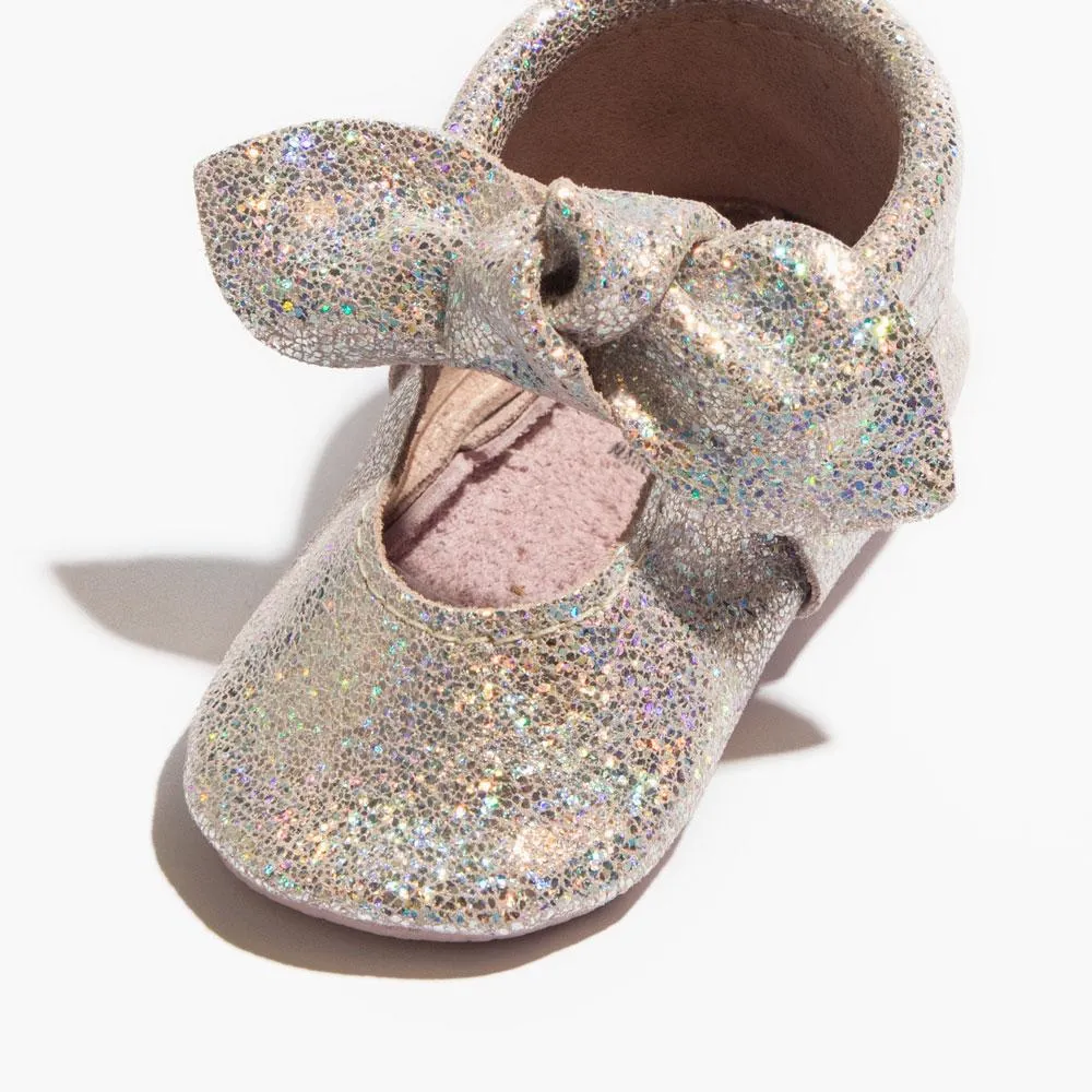 Rose Quartz Knotted Bow Baby Shoe II