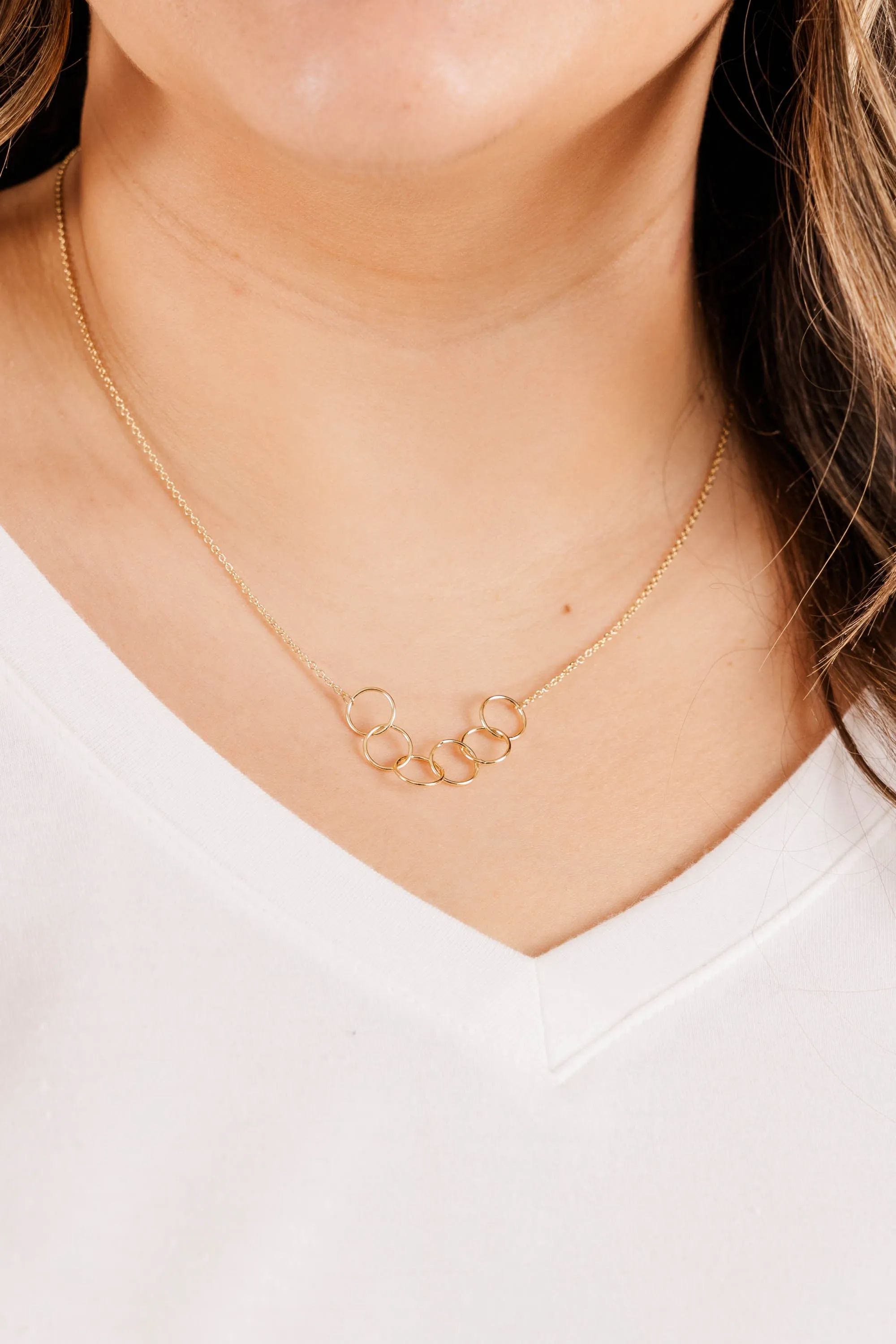 Running Circles Around You Necklace, Gold