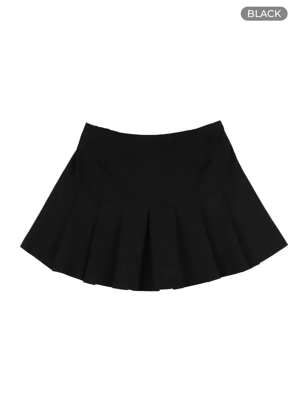 Solid Pleated Cotton Mini Skirt CM427