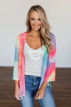 Sparked My Interest Tie Dye Kimono- Multi-Color