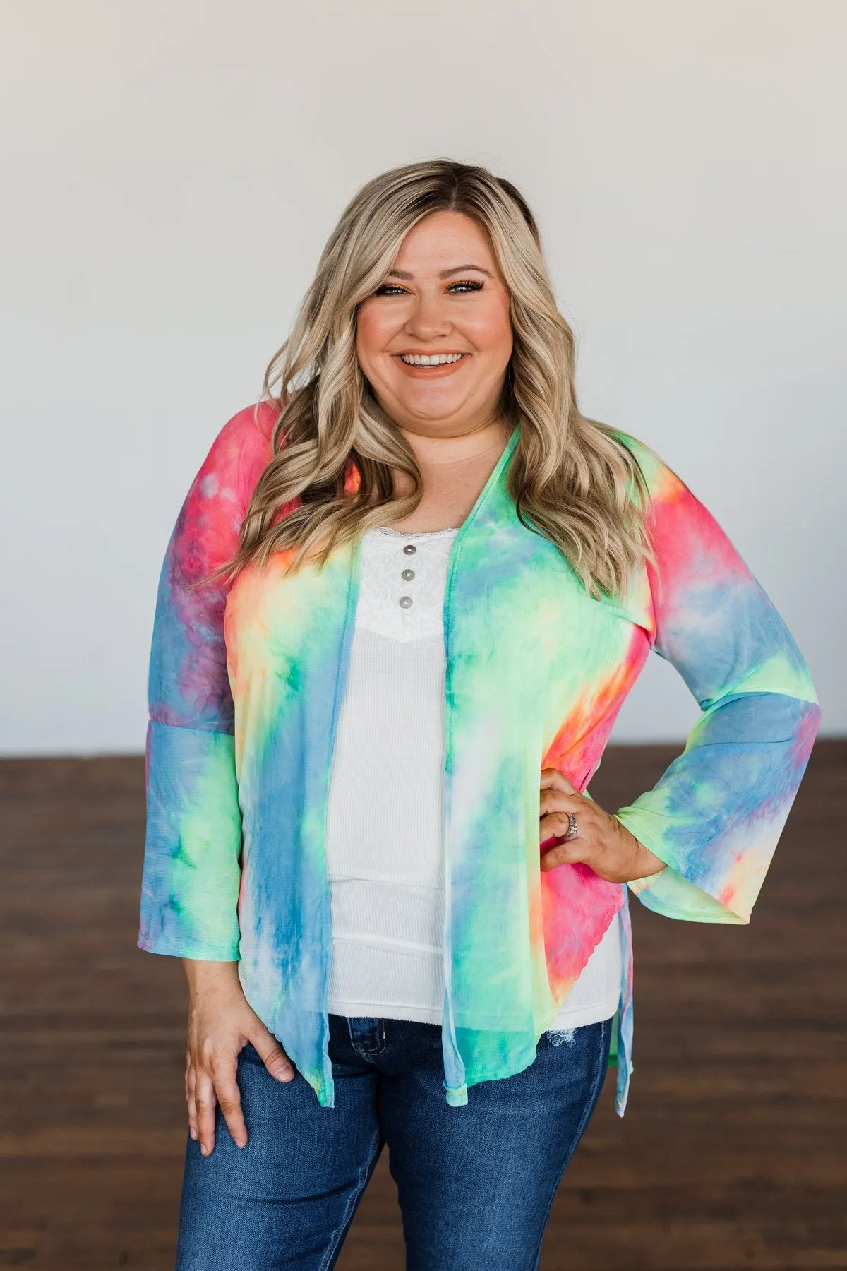 Sparked My Interest Tie Dye Kimono- Multi-Color