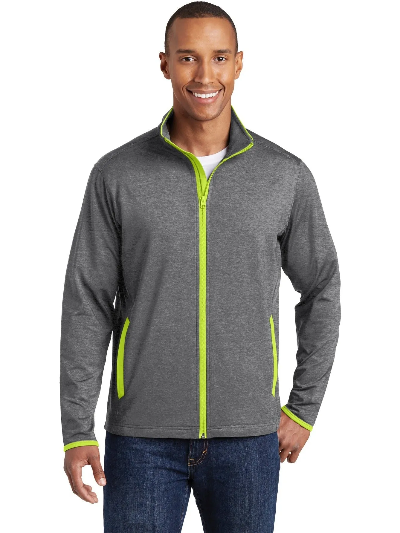 Sport-TekSport-WickStretch Contrast Full-Zip Jacket