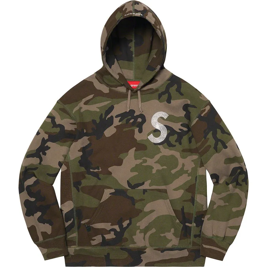 Supreme Swarovski S Logo Hooded Sweatshirt Woodland Camo