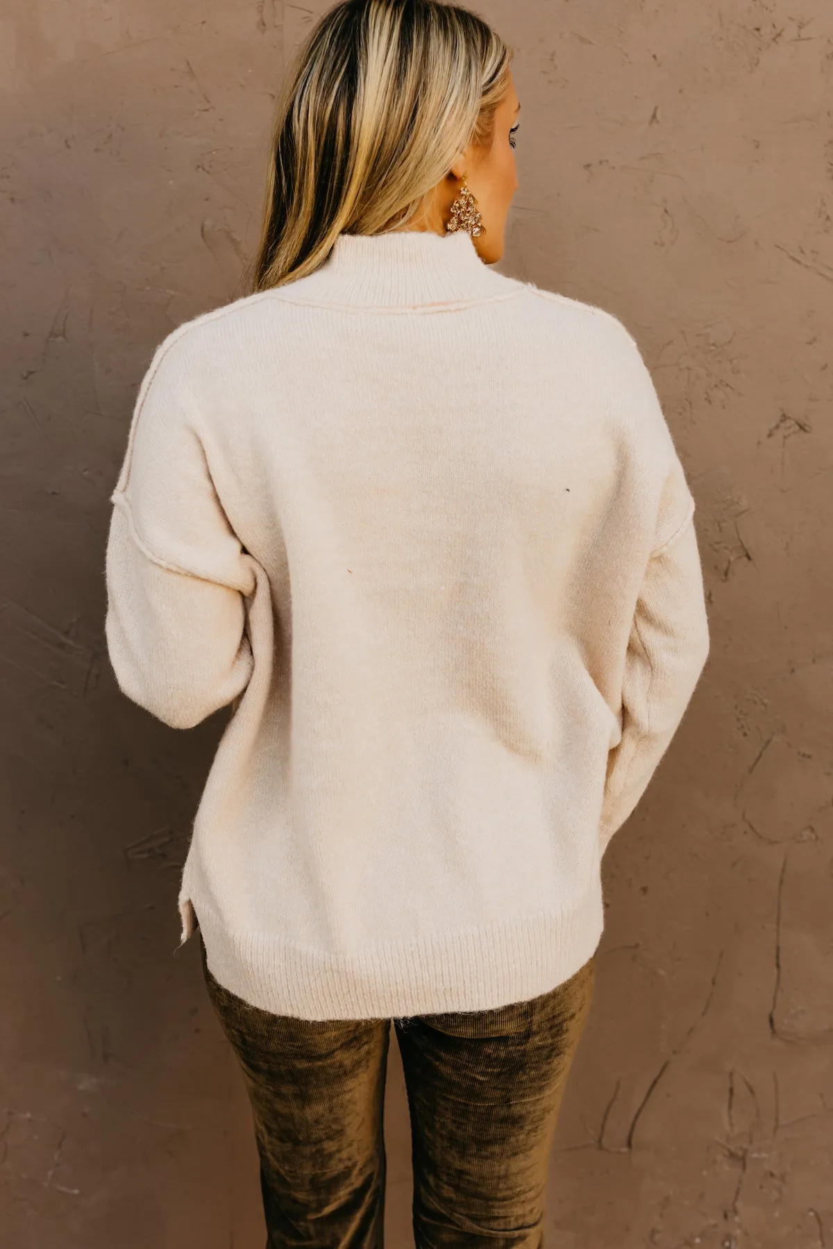 The Ayden Mock Neck Reverse Seam Sweater  - FINAL SALE