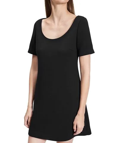 Theory Scuba Scoop Neck A Line Mini Dress