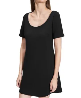 Theory Scuba Scoop Neck A Line Mini Dress