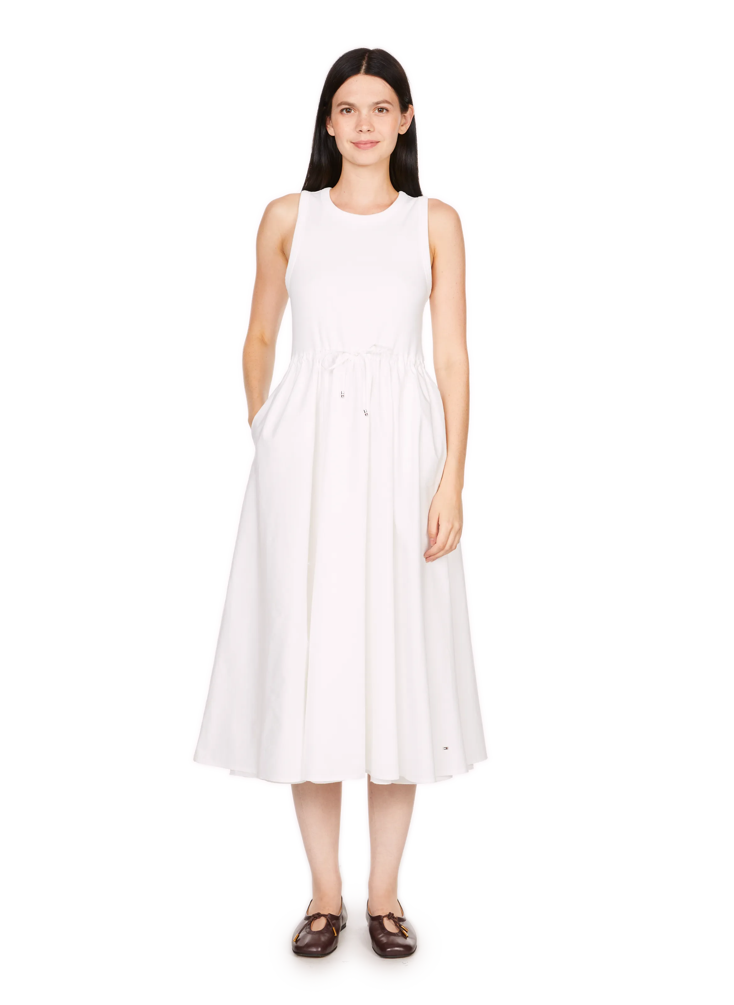 Tommy hilfiger  Midi Bi-Material Dress - White