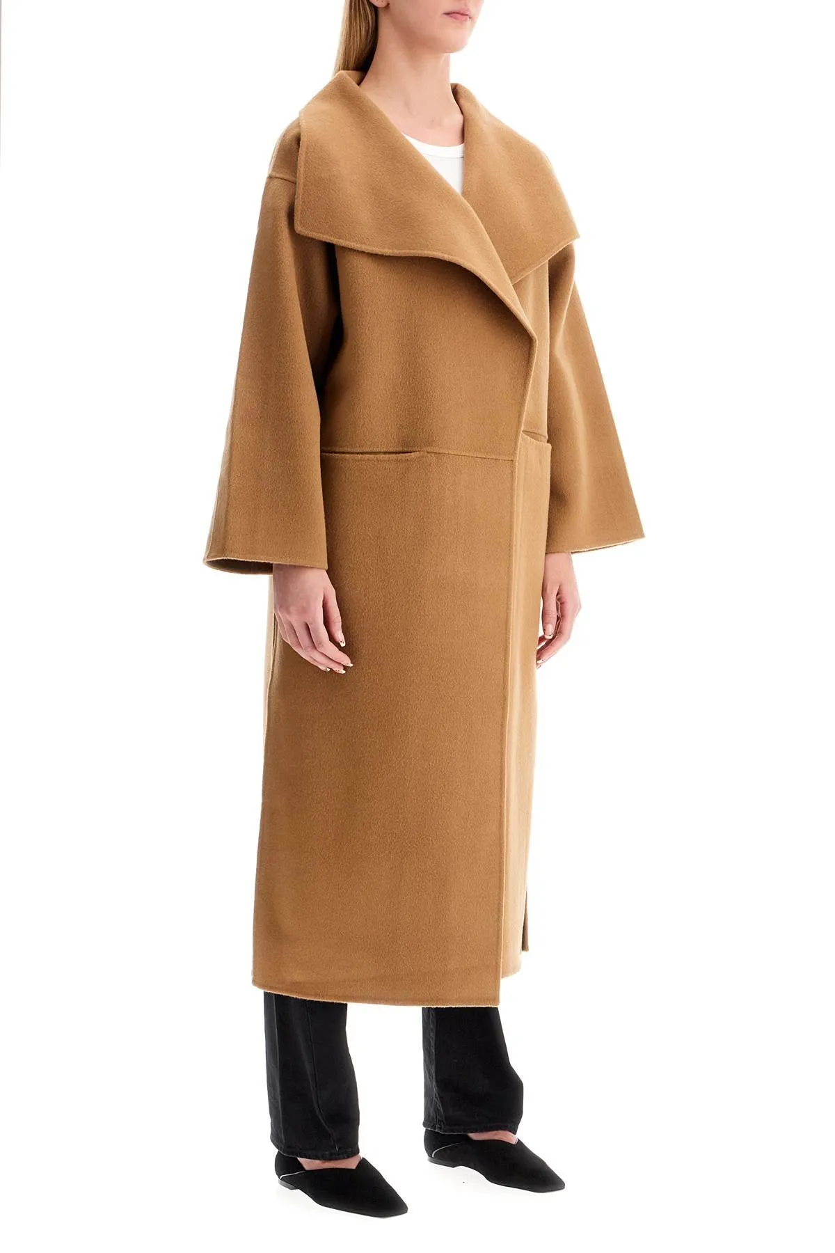 Toteme Signature Wool Cashmere Coat   Beige