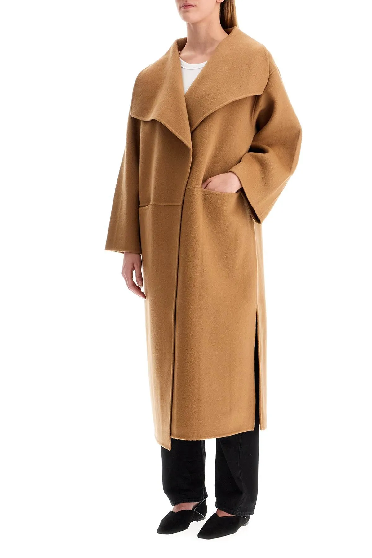 Toteme Signature Wool Cashmere Coat   Beige