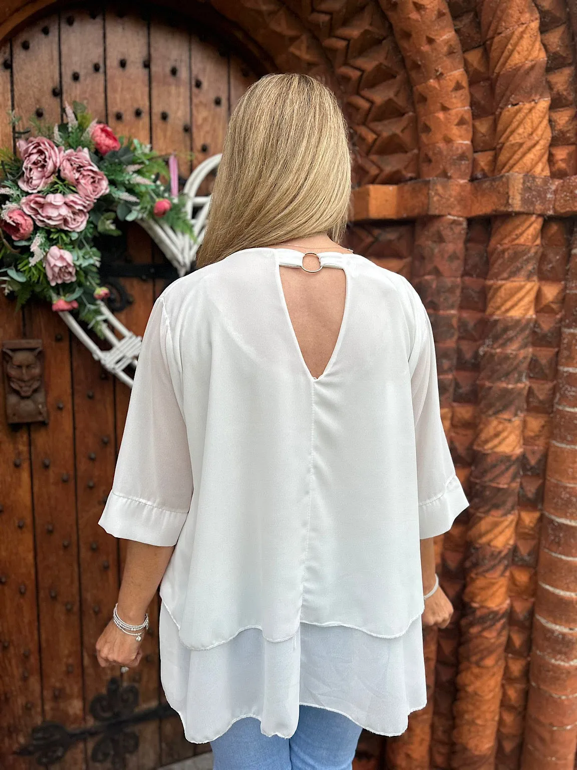 White Back Detail Blouse Jackie