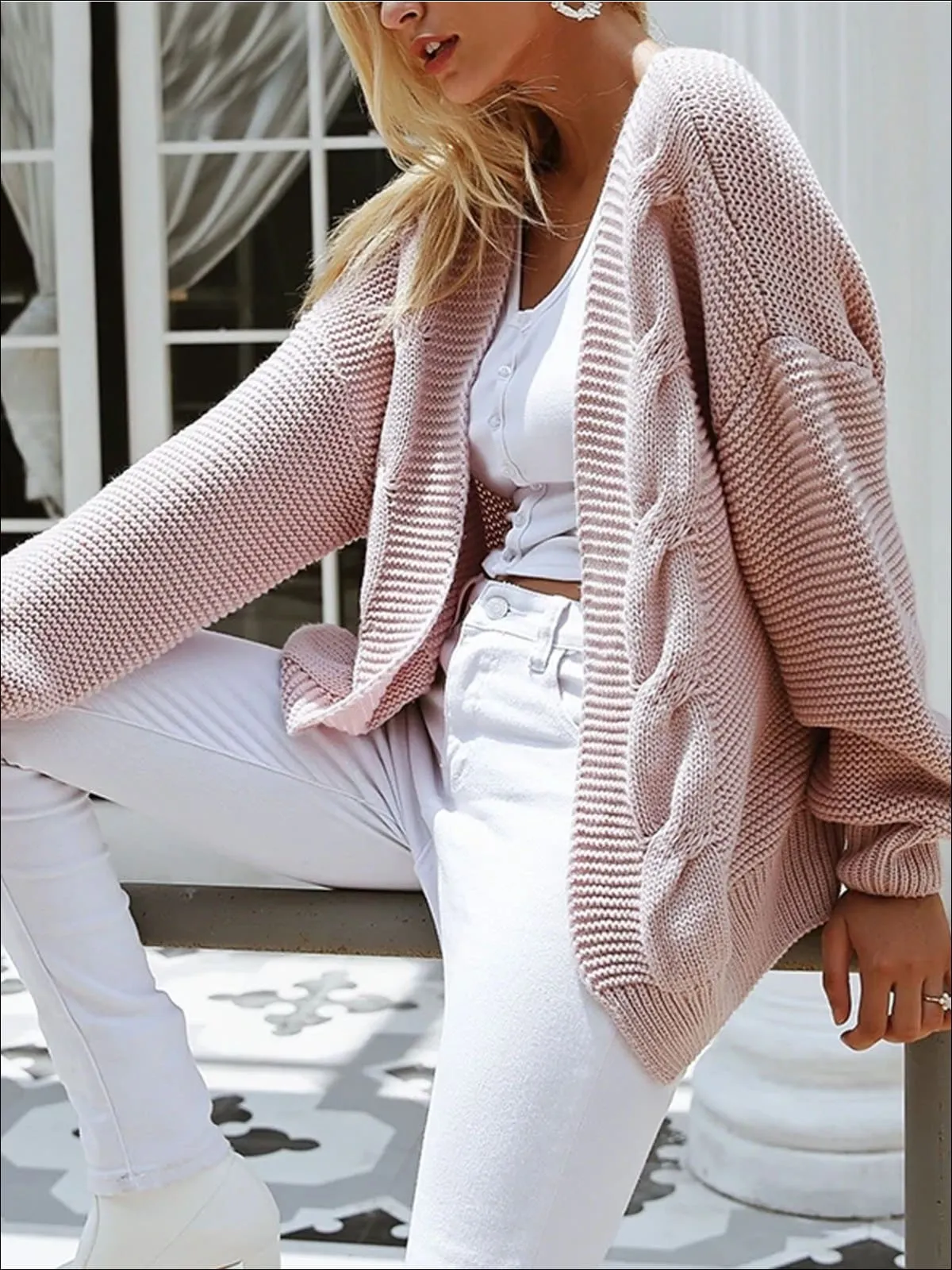 Women's Fall Twist Knitted Casual Cardigan