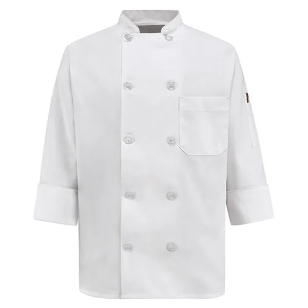 Women's Ten Pearl Button Chef Coat 0401WH