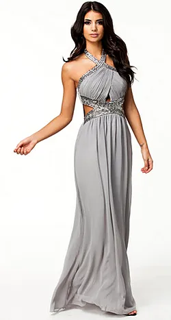 Wrap Front Dress Silver